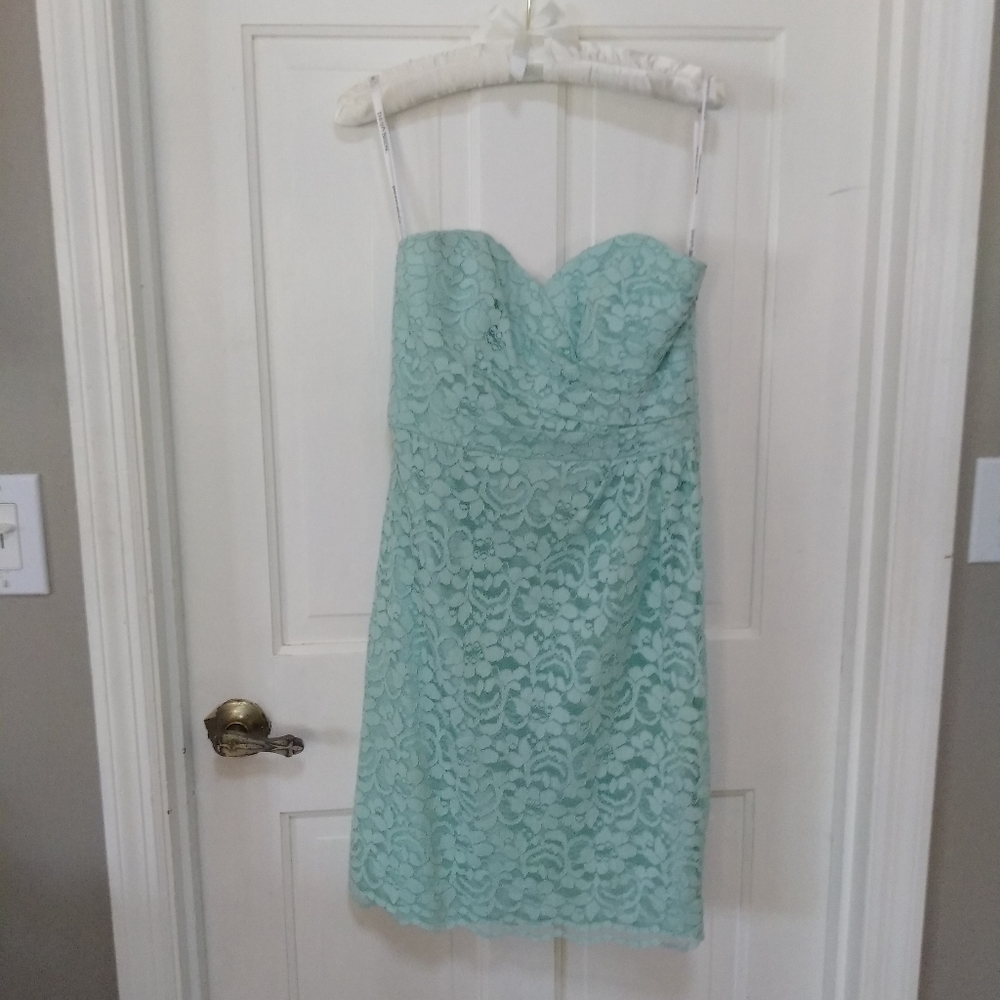 David's Bridal Size Six Mint Bridesmaid Dress